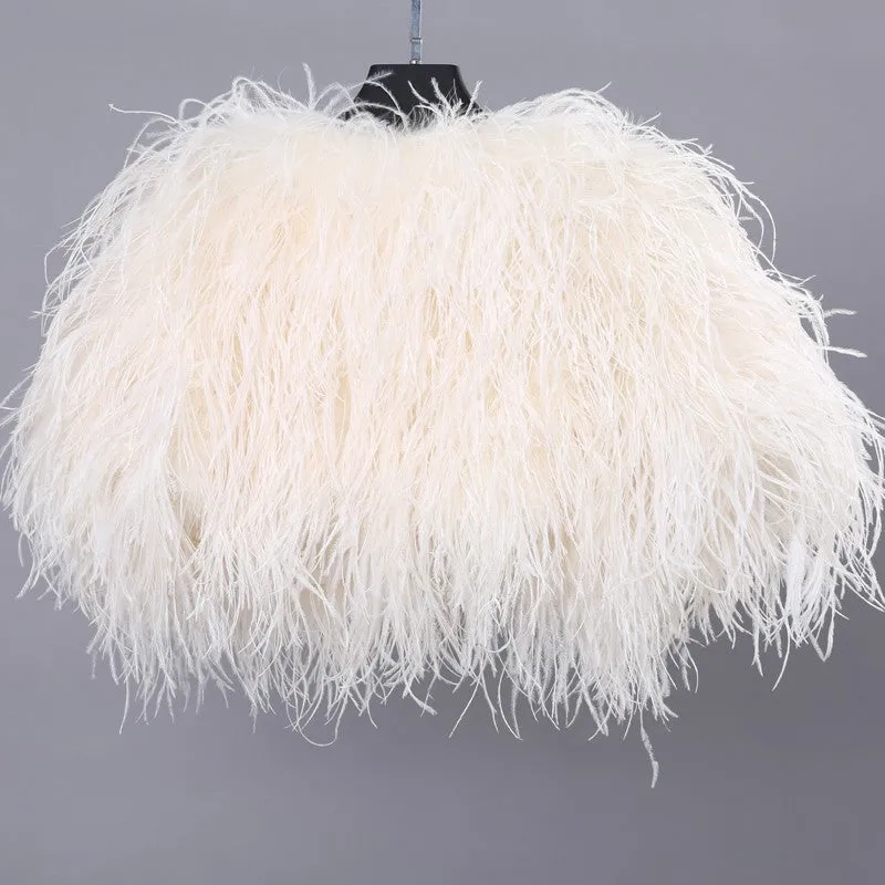 Ivory Ostrich Feather Bolero