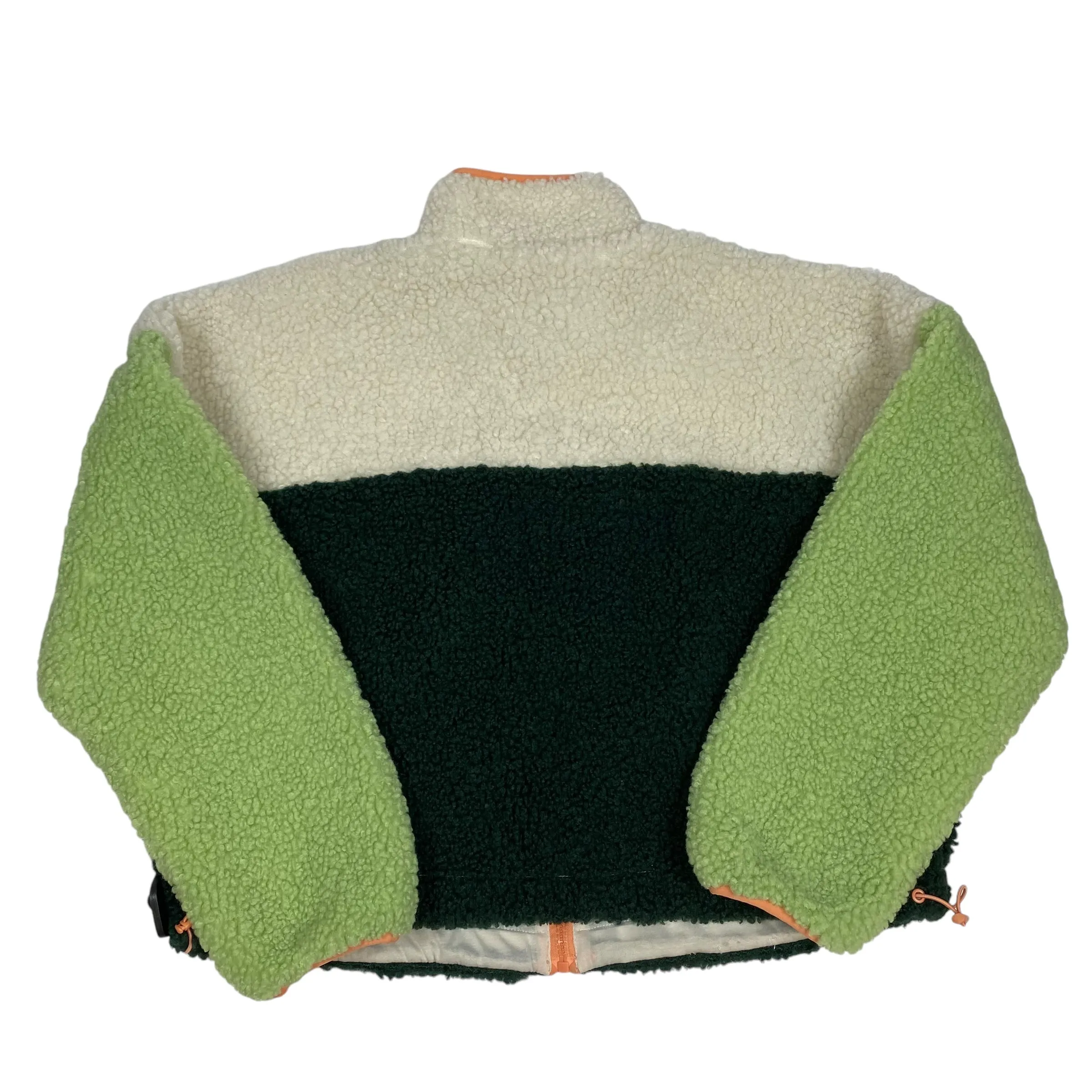 Jacket Faux Fur & Sherpa By Wild Fable In Cream & Green, Size: S