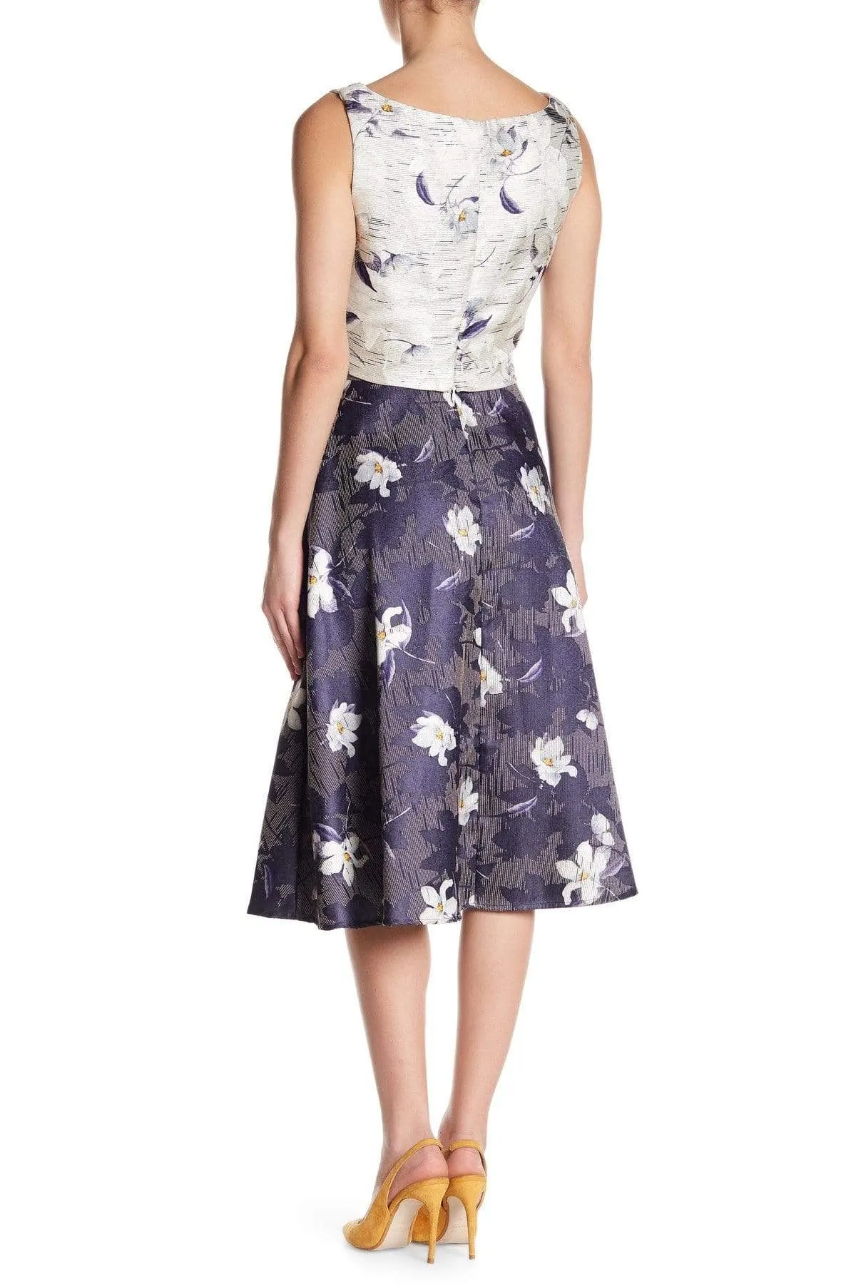 Jacquard Floral MIdi Skirt