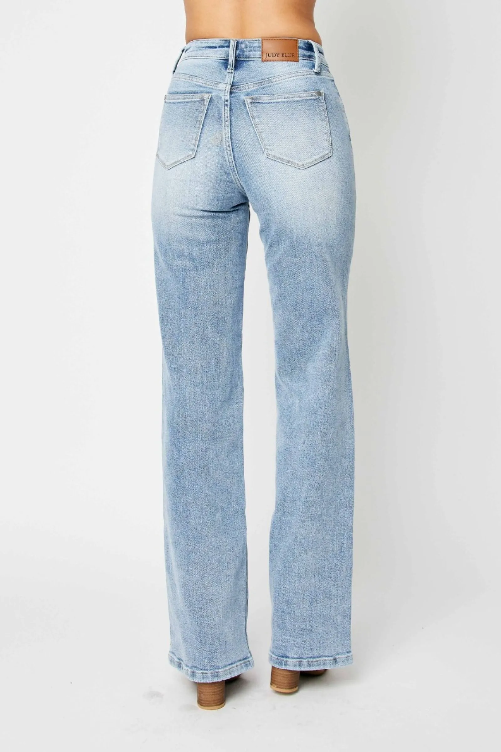 Judy Blue High Waist Front Yoke Retro Wide Leg Jeans
