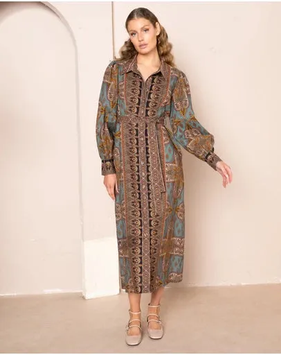 Kachel - Holly Button Down Midi Shirt Dress
