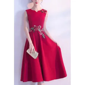Ketty More Women Notch Neck Embroided Wedding Dress-KMWDC4451