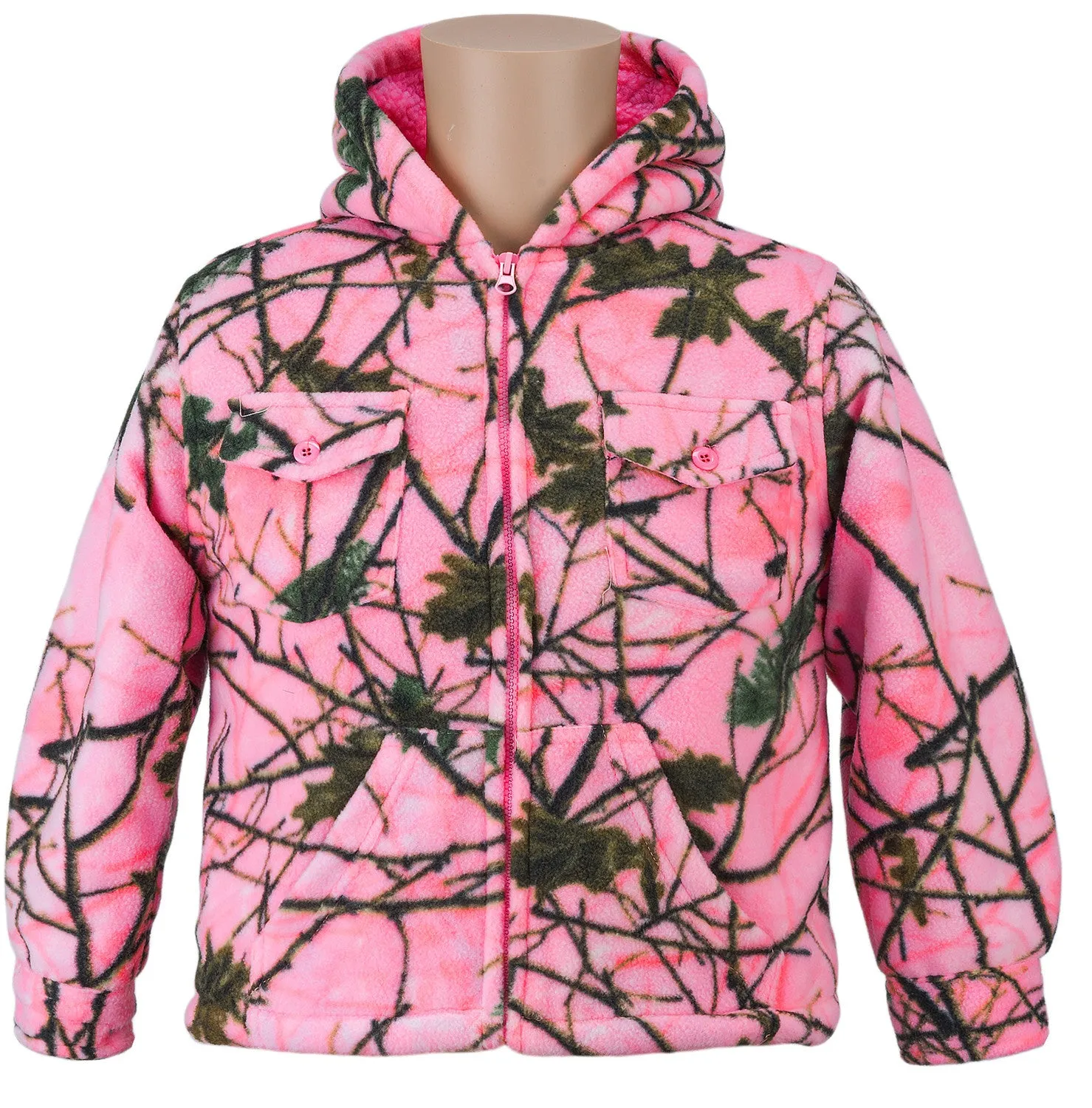 KIDS CAMO THURMOND SHERPA  LINED JACKET