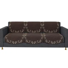 Kuber Industries Sofa Cover | 3 Seater Sofa Slip Cover Set | Digital Painting Sofa Cover | Suede Ultra Sonic Couch Cover | Sofa Slipcover Set Living Room | Brown