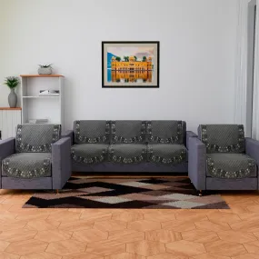 Kuber Industries Sofa Cover | Velvet Sofa Cover Set | Digital Painting Quilted Sofa Set | Suede Ultra Sonic Couch Cover | Sofa Cover for Living Room | Sofa Cover for Hall | Gray