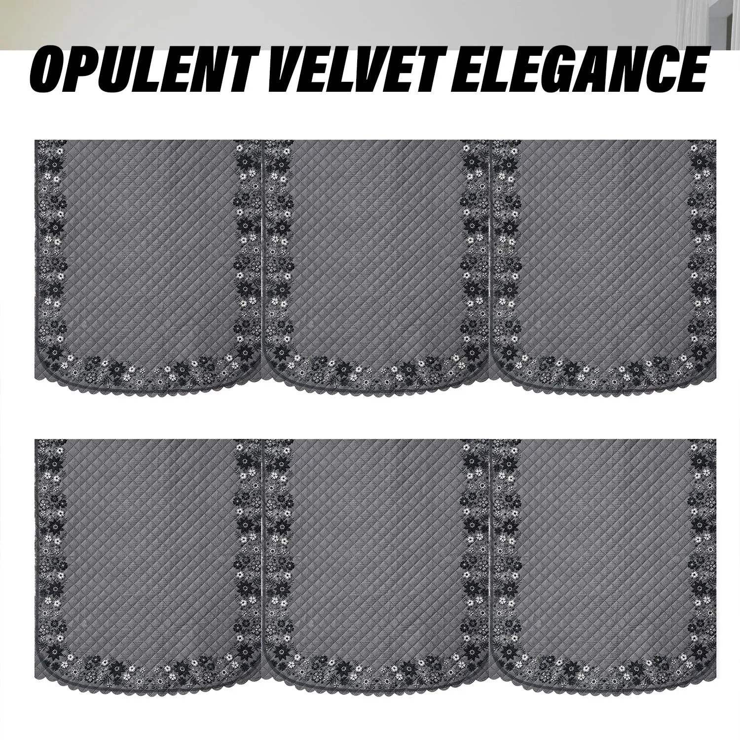 Kuber Industries Sofa Cover | Velvet Sofa Cover Set | Digital Painting Quilted Sofa Set | Suede Ultra Sonic Couch Cover | Sofa Cover for Living Room | Sofa Cover for Hall | Gray