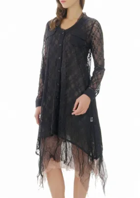 Lace A line see-through shirt Tunic