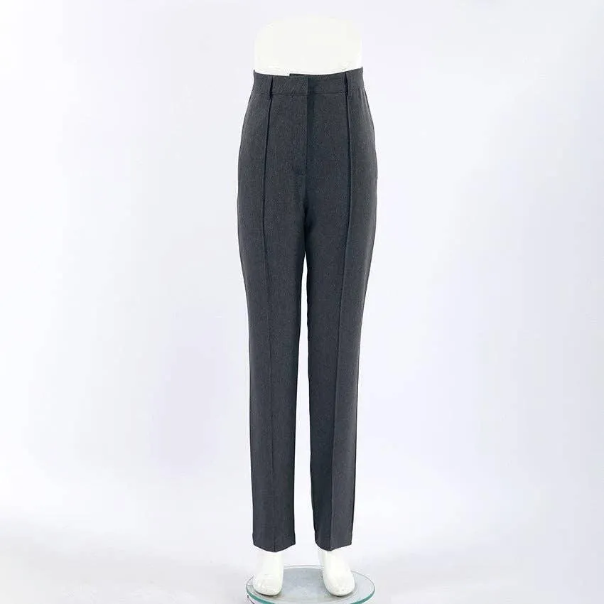 Ladies High Waist Stright Leg Suit Pants C-K7040