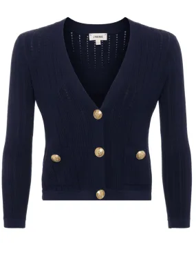 L'Agence Irvin Pointelle Cropped Cardigan