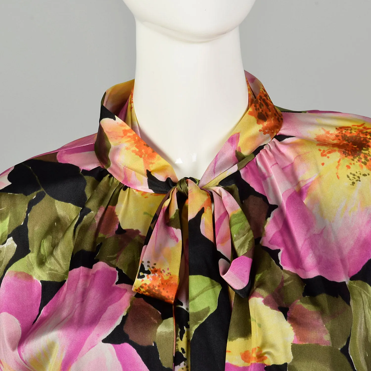 Large 1970s Vanity Fair Palazzo Jumpsuit Lightweight Sexy Loungewear with Floral Jacket