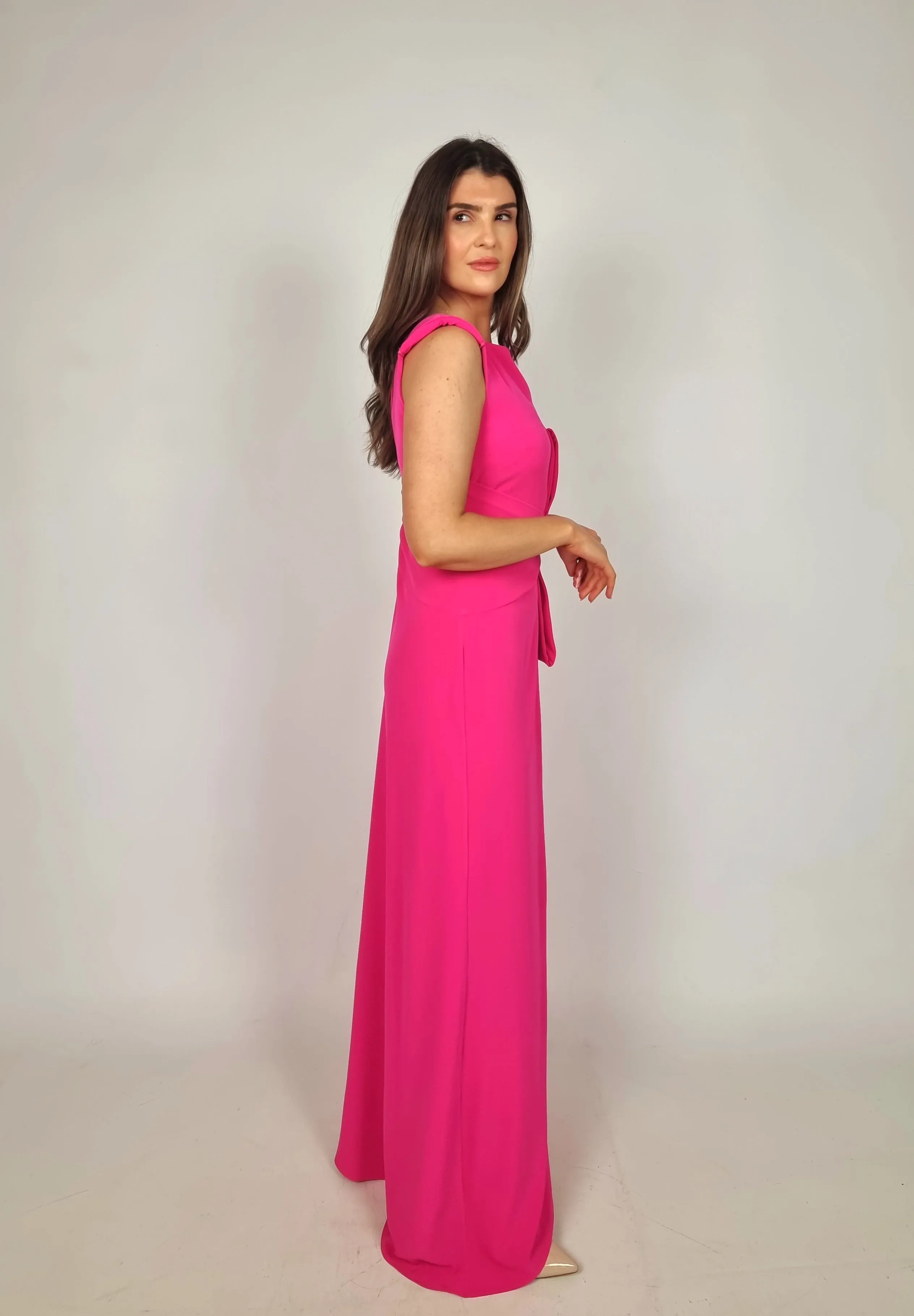 Laura Bernal Hot Pink Bow Jumpsuit