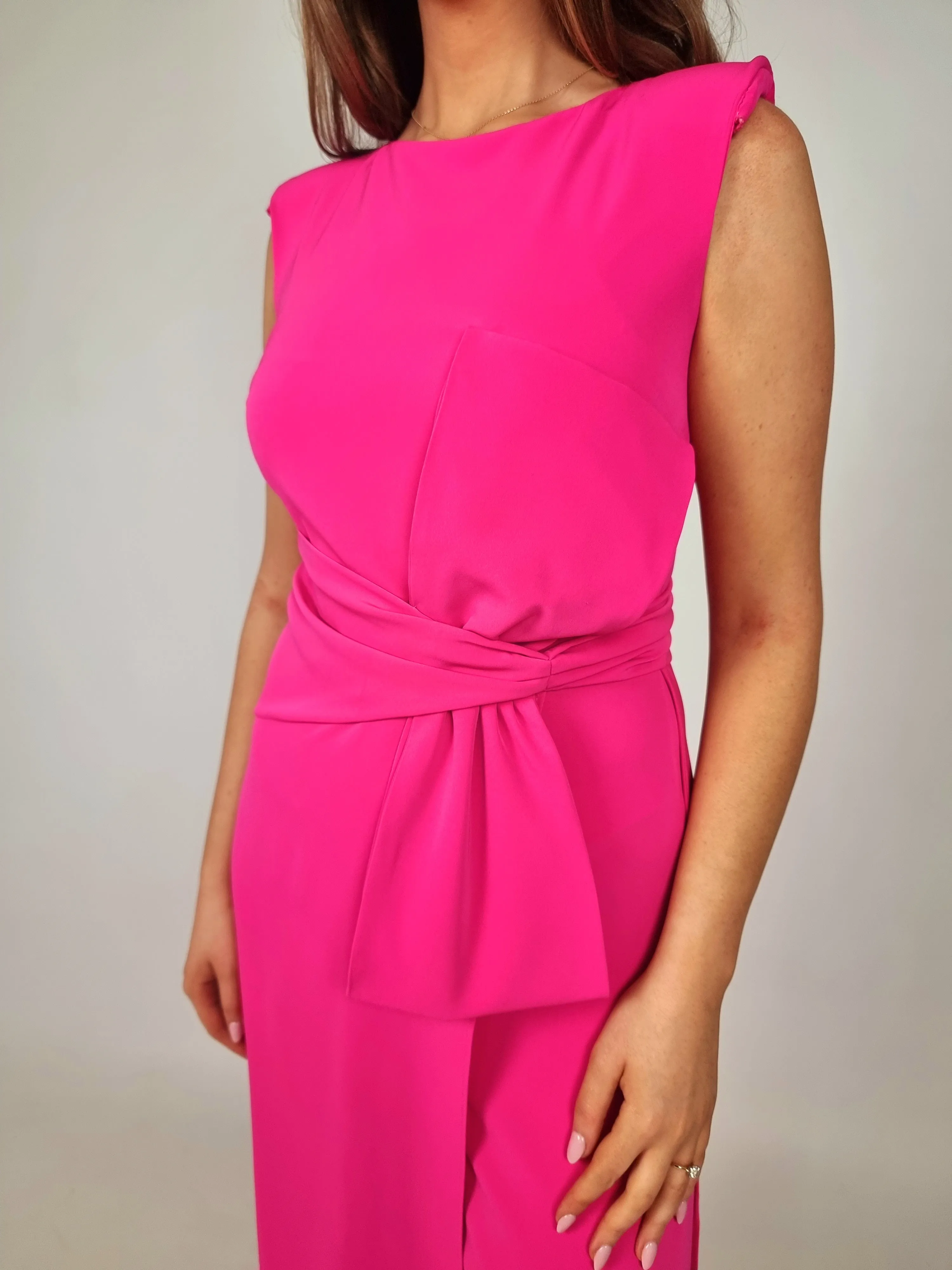Laura Bernal Hot Pink Bow Jumpsuit