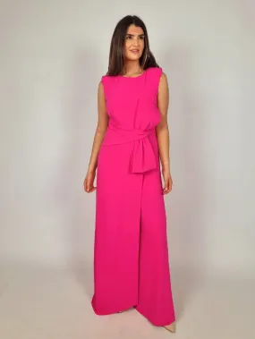 Laura Bernal Hot Pink Bow Jumpsuit