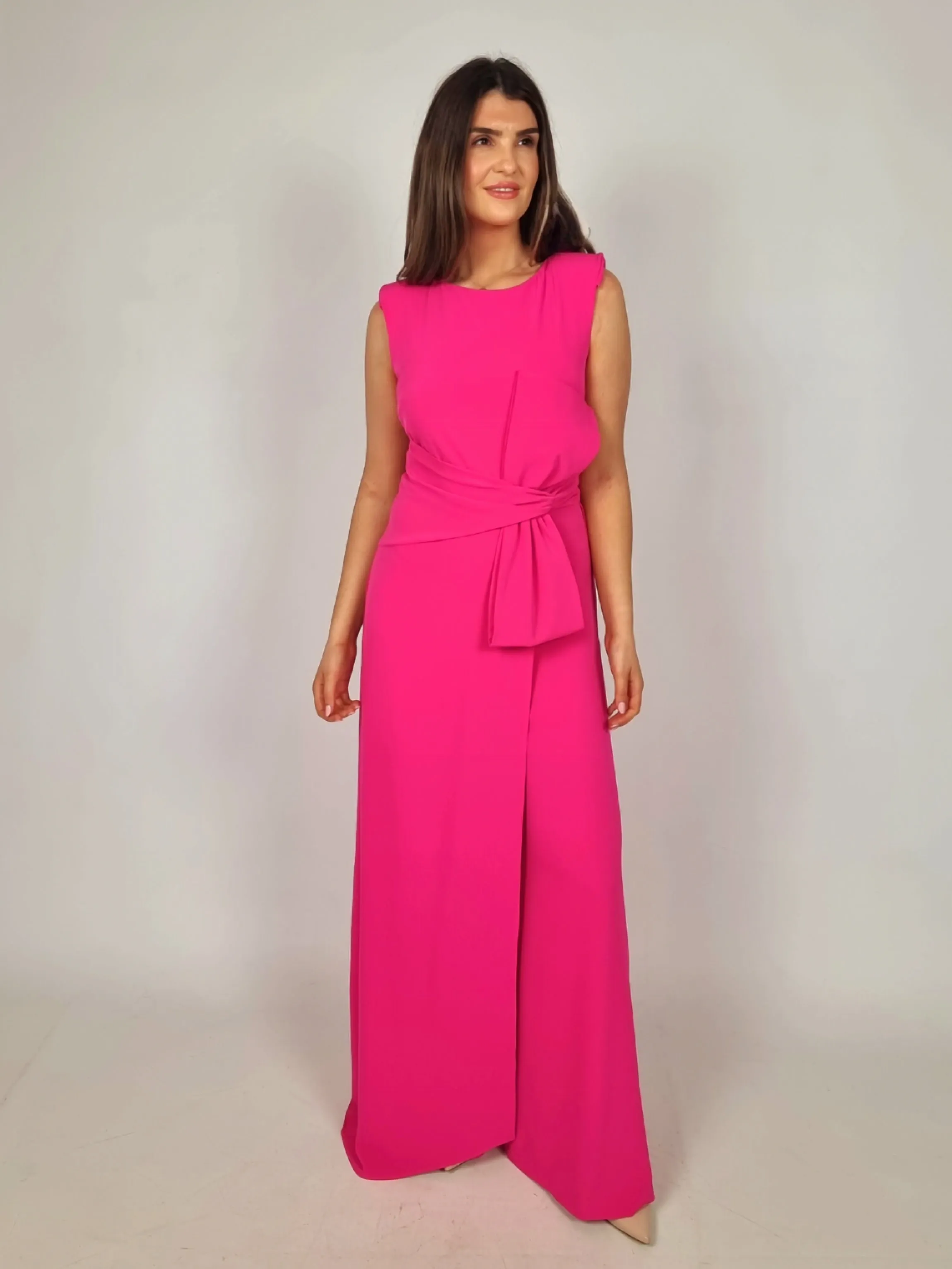 Laura Bernal Hot Pink Bow Jumpsuit