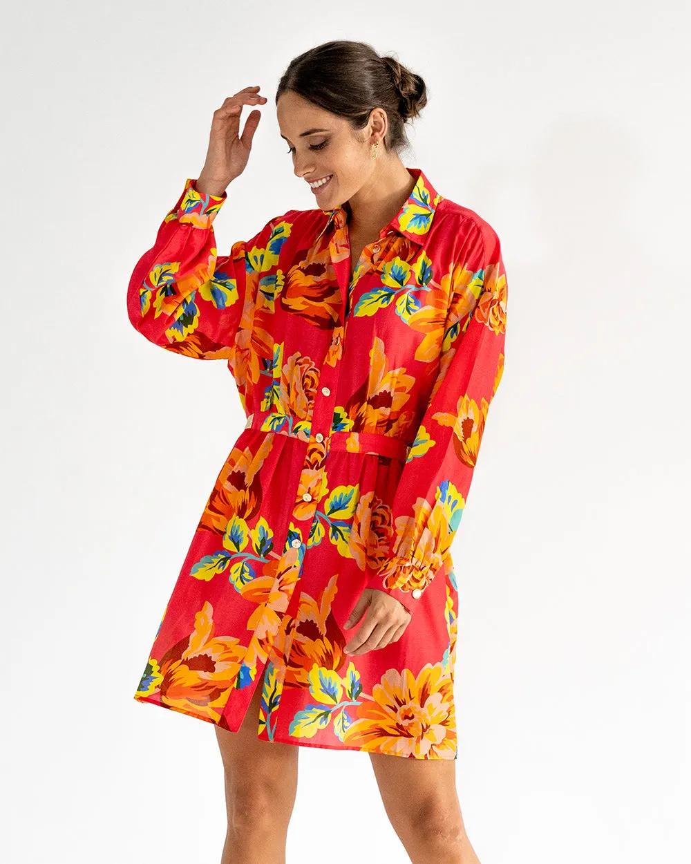 Leonie Shirt Dress - Sunset Floral