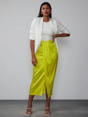 Leopard Satin Midi Skirt