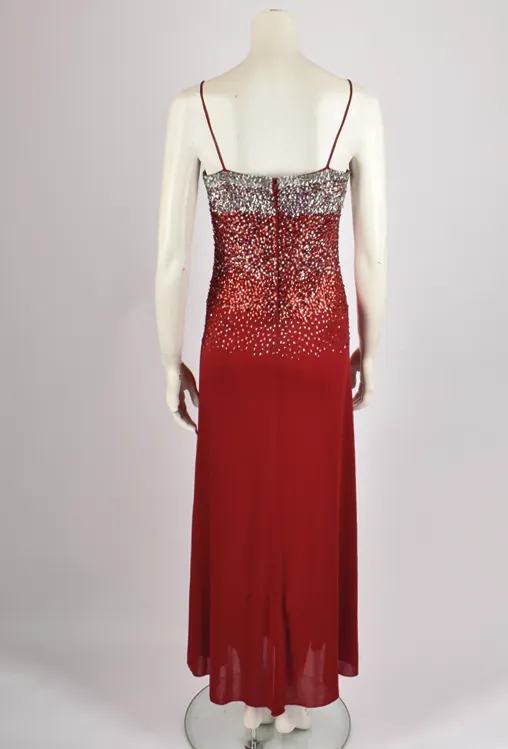 LESLEY SANDRA RED SEQUIN MAXI DRESS
