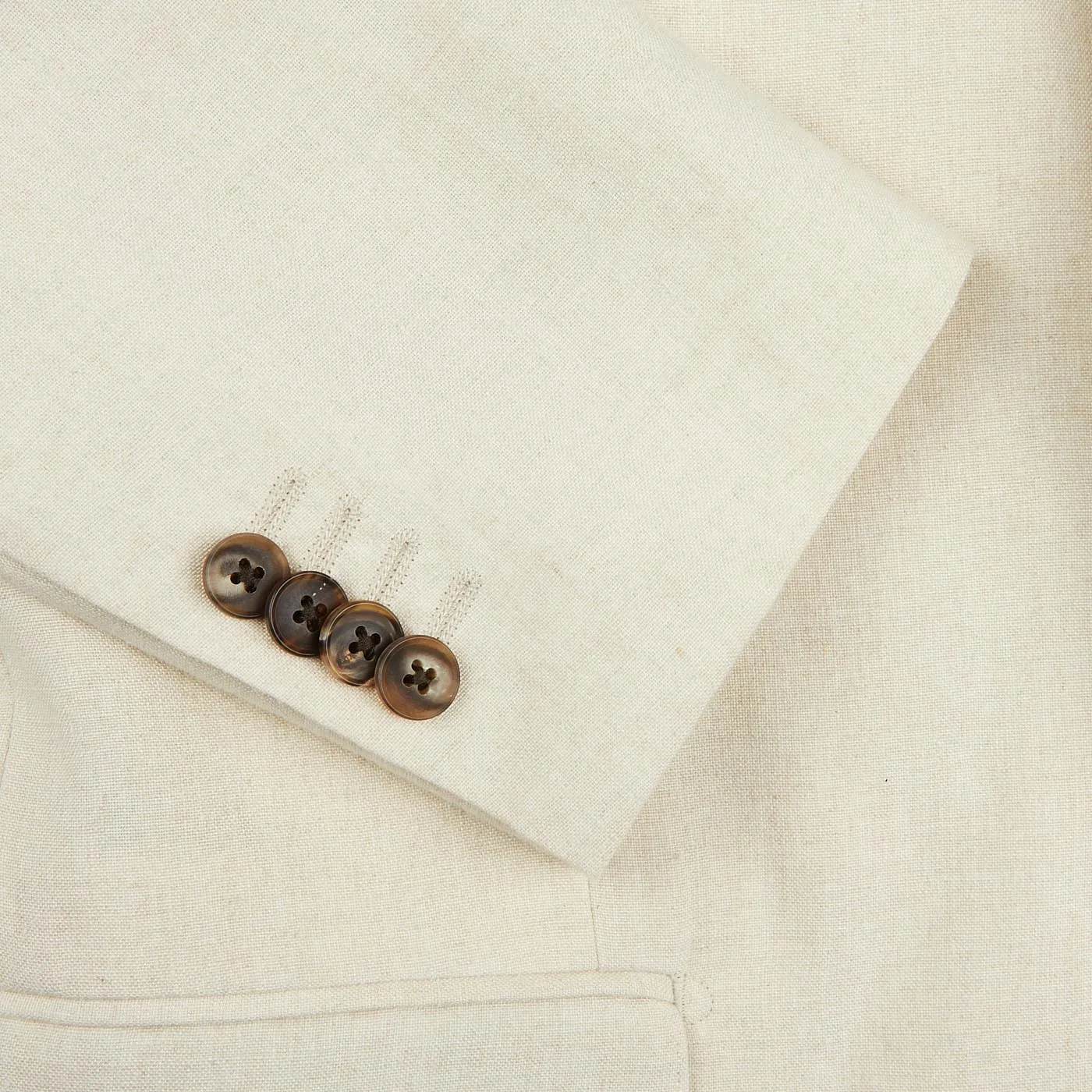 Light Beige Pure Linen Suit Jacket