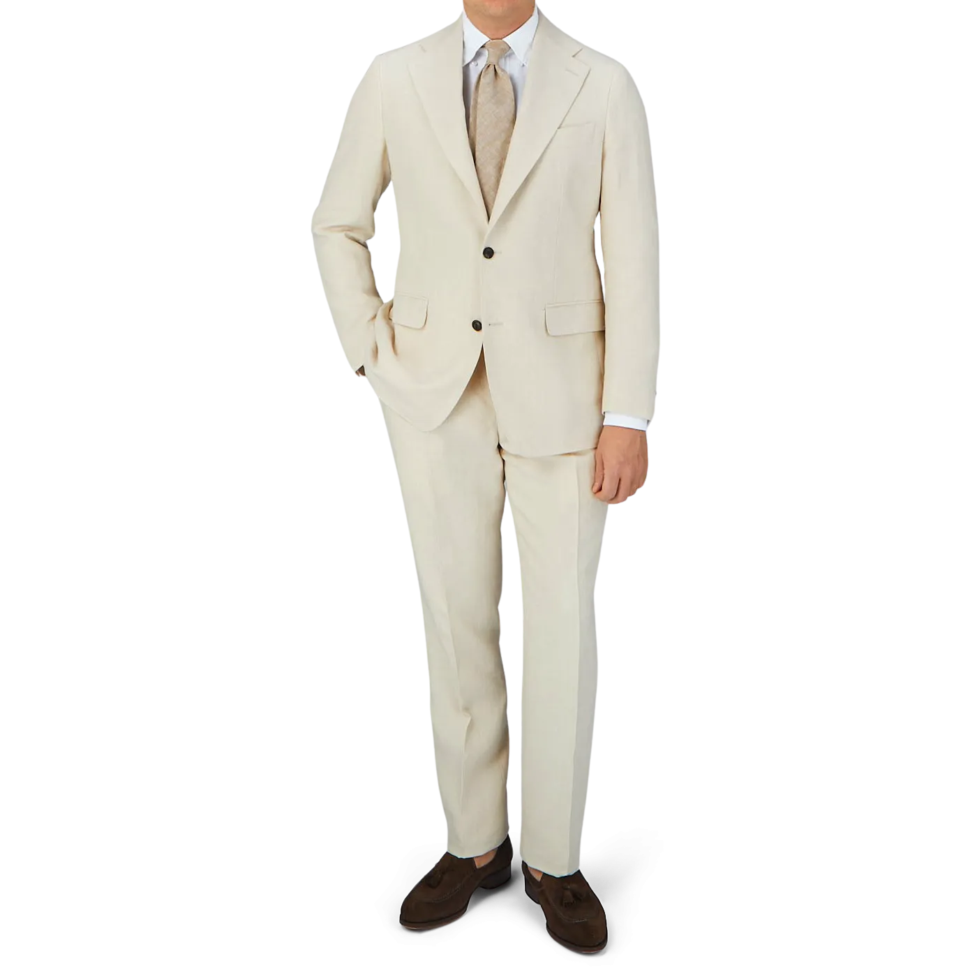 Light Beige Pure Linen Suit Jacket