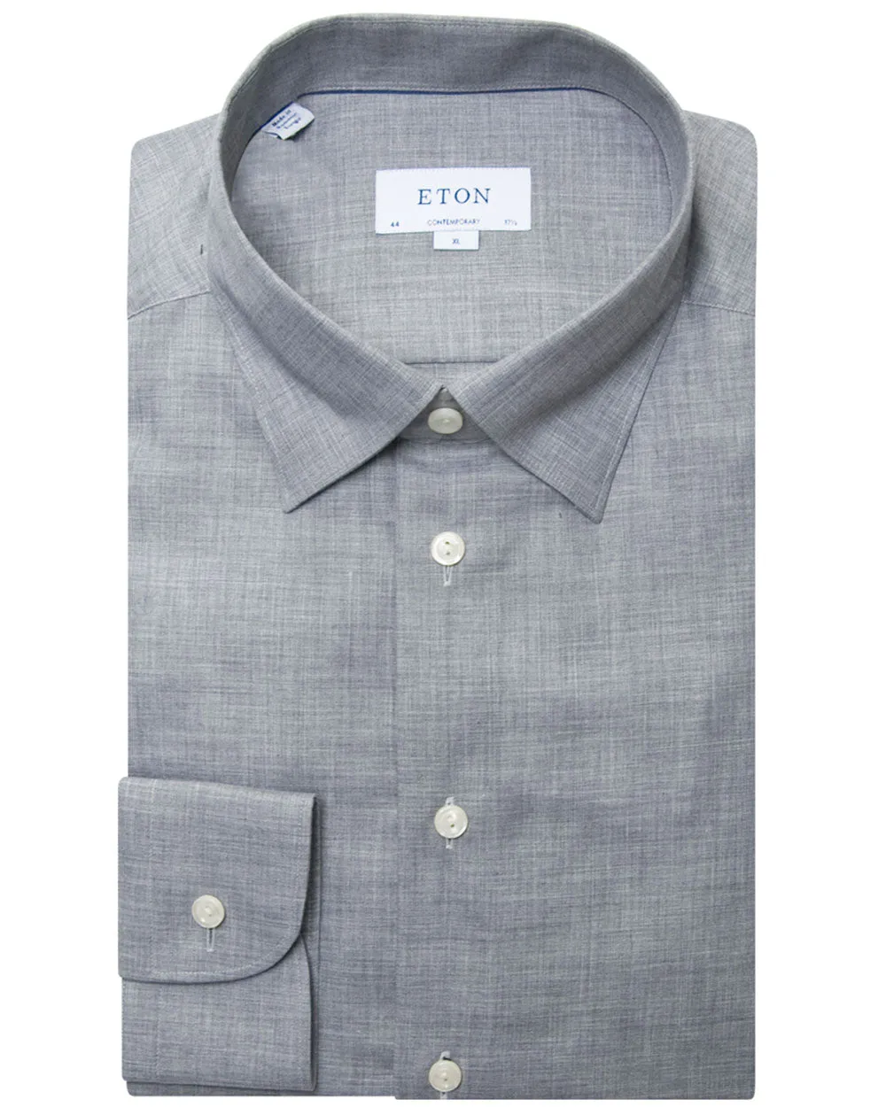 Light Grey Herringbone Flannel Shirt