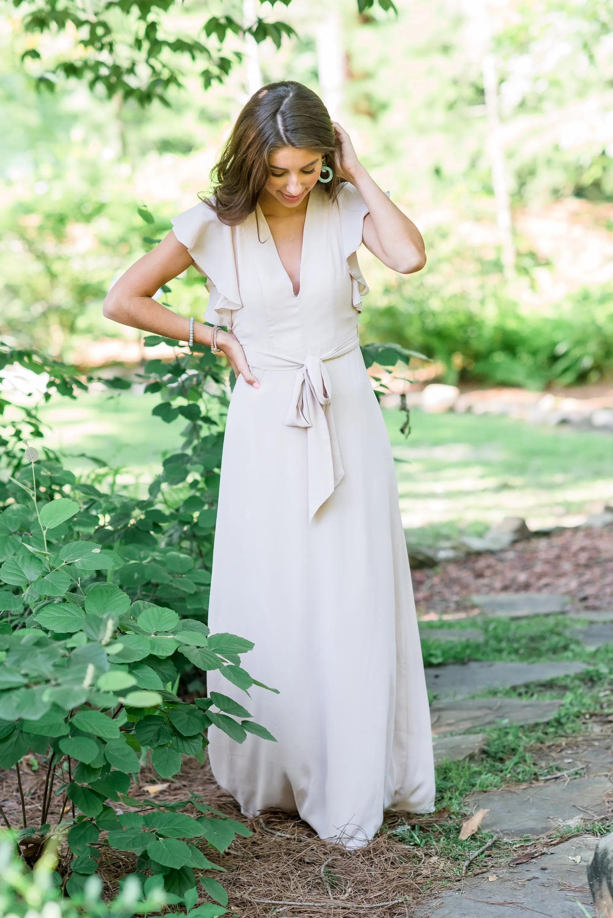 Living The Dream Blush Pink Ruffled Maxi Dress