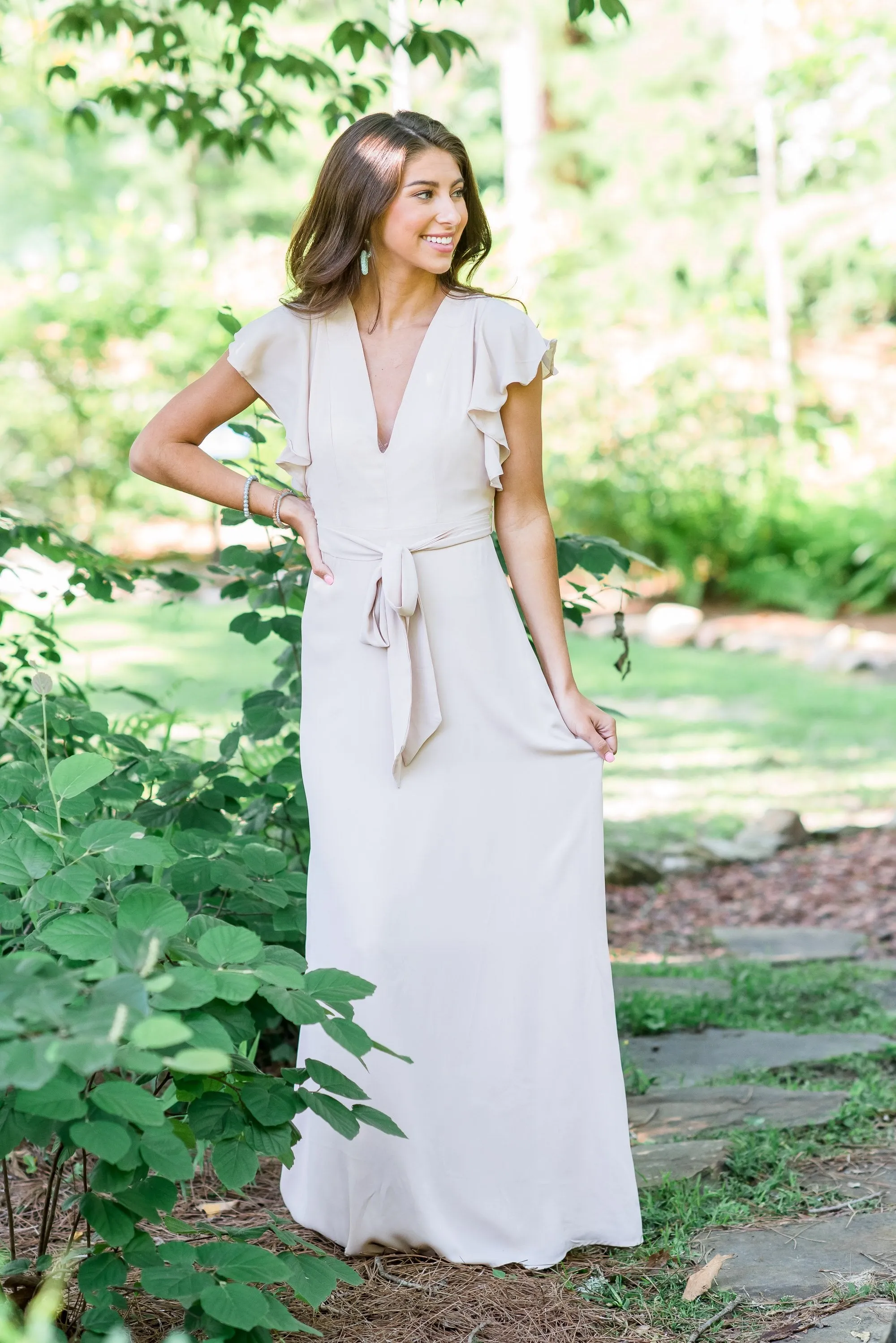 Living The Dream Blush Pink Ruffled Maxi Dress