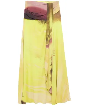 Luminary Print Anika Draped Midi Skirt
