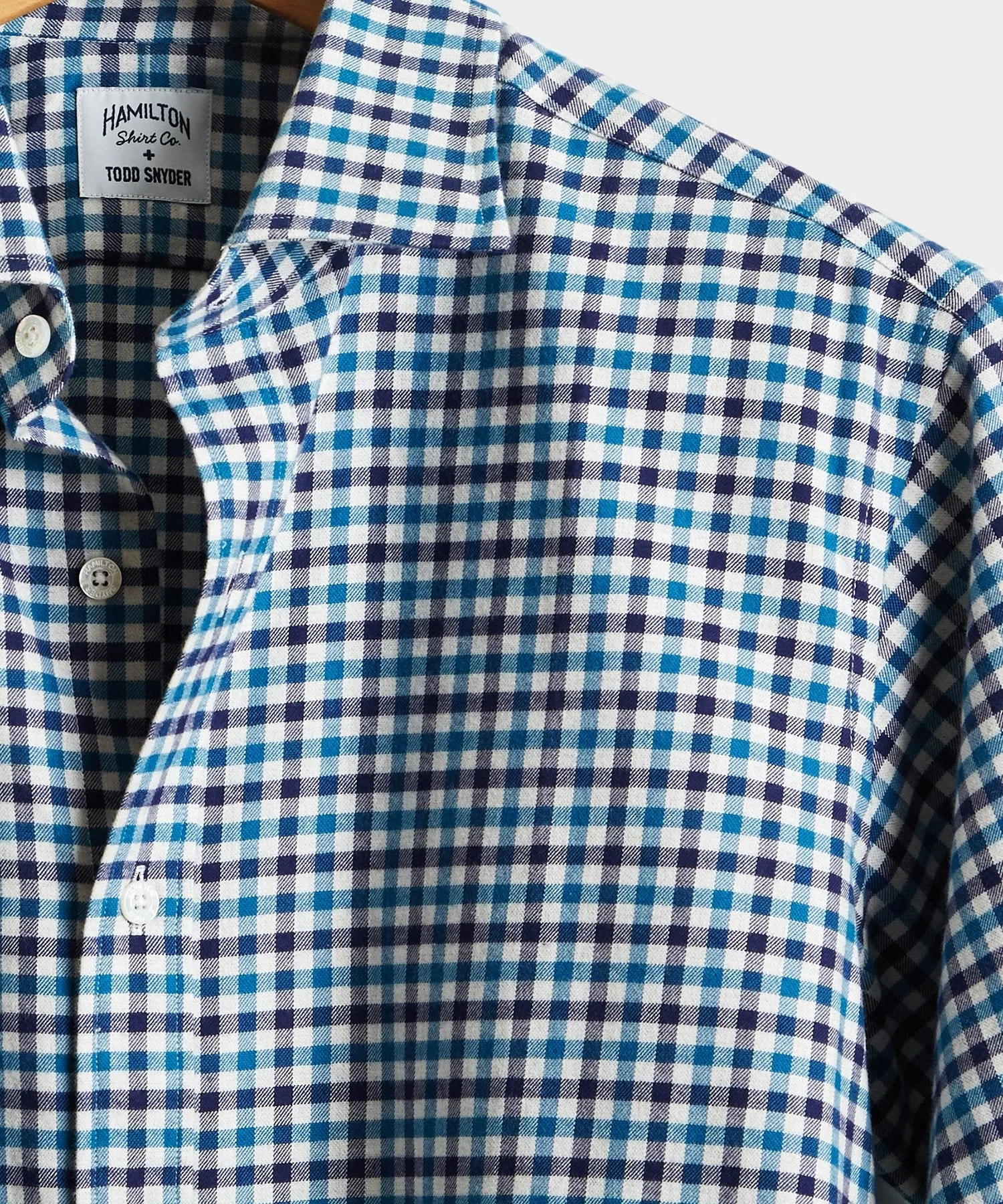 Made in USA Hamilton   Todd Snyder Brushed Twill Gingham Dress Shirt