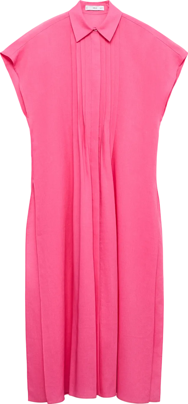 MANGO Pink Shirt Dress With Slits UK M