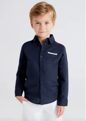 Mayoral Boys Navy Long Sleeve Button Up Shirt