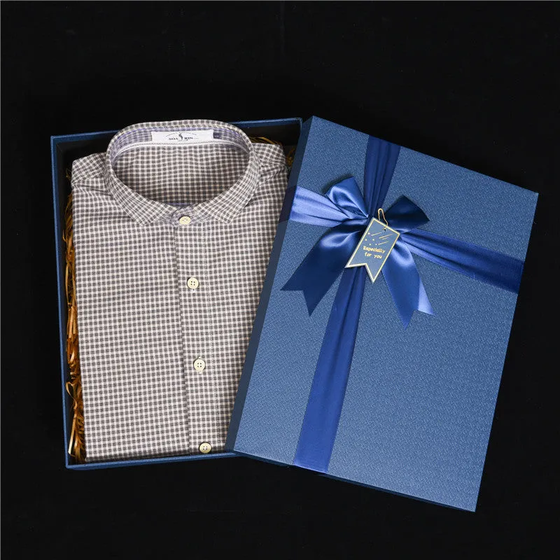 Men Thin Plaid Cotton Casual Slim Fit Long Sleeve Button Down Dress Shirts Spring Summer  |  MC-2228
