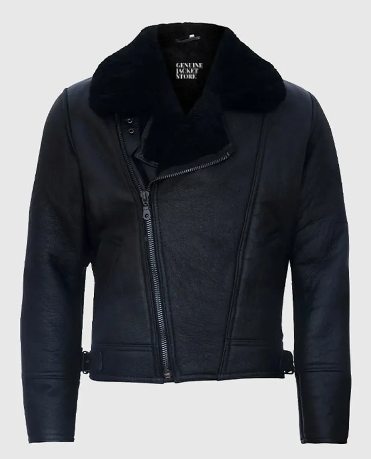 Men’s Aviator Leather Shearling Jacket