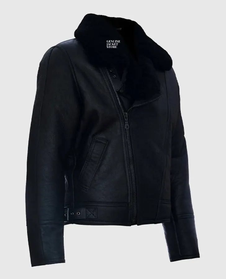 Men’s Aviator Leather Shearling Jacket