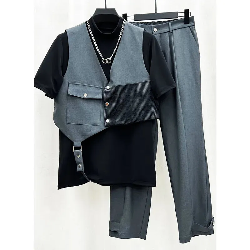 Men's Vest & High Waist Pants 2-Piece Set