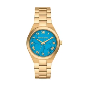 Michael Kors - Lennox Three Hand Gold Tone Stainless Steel Watch