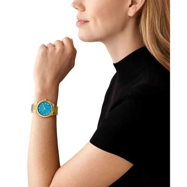 Michael Kors - Lennox Three Hand Gold Tone Stainless Steel Watch
