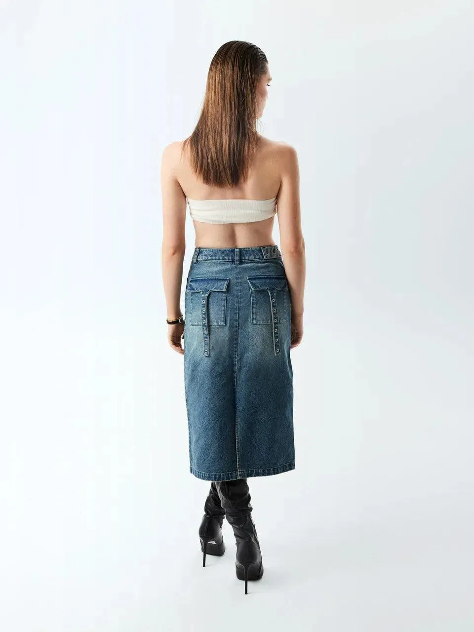 Midi Denim Skirt