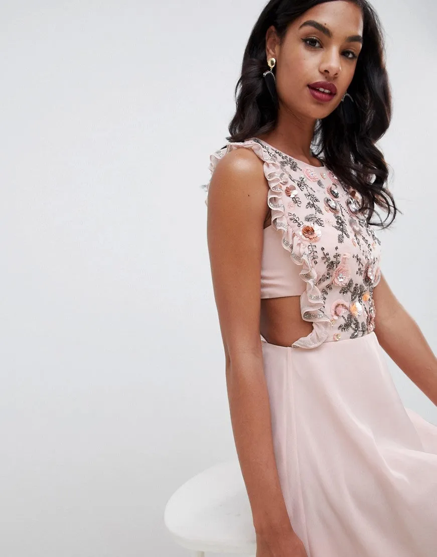 Midi dress with pinny bodice