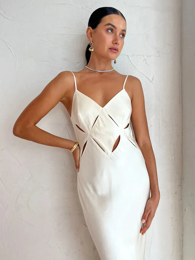 Milo Cut Out Dress in Coconut