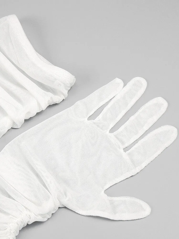 Minimalist Dresses For Women Halter Sleeevless High Waist Spliced Gloves Summer Dress Female Fashion Clothing