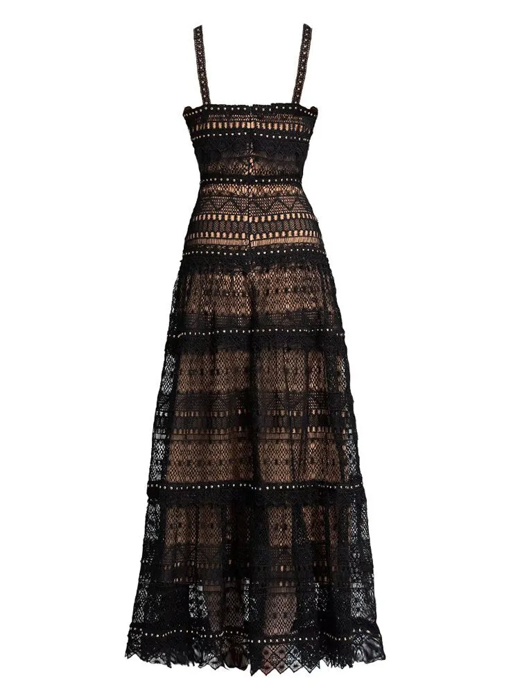 Minimalist Dresses For Women Square Collar Sleeveless High Waist Folds Elegant Dress Female Fashion Style Clothing