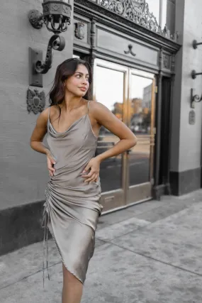 minimalist side drawstring midi