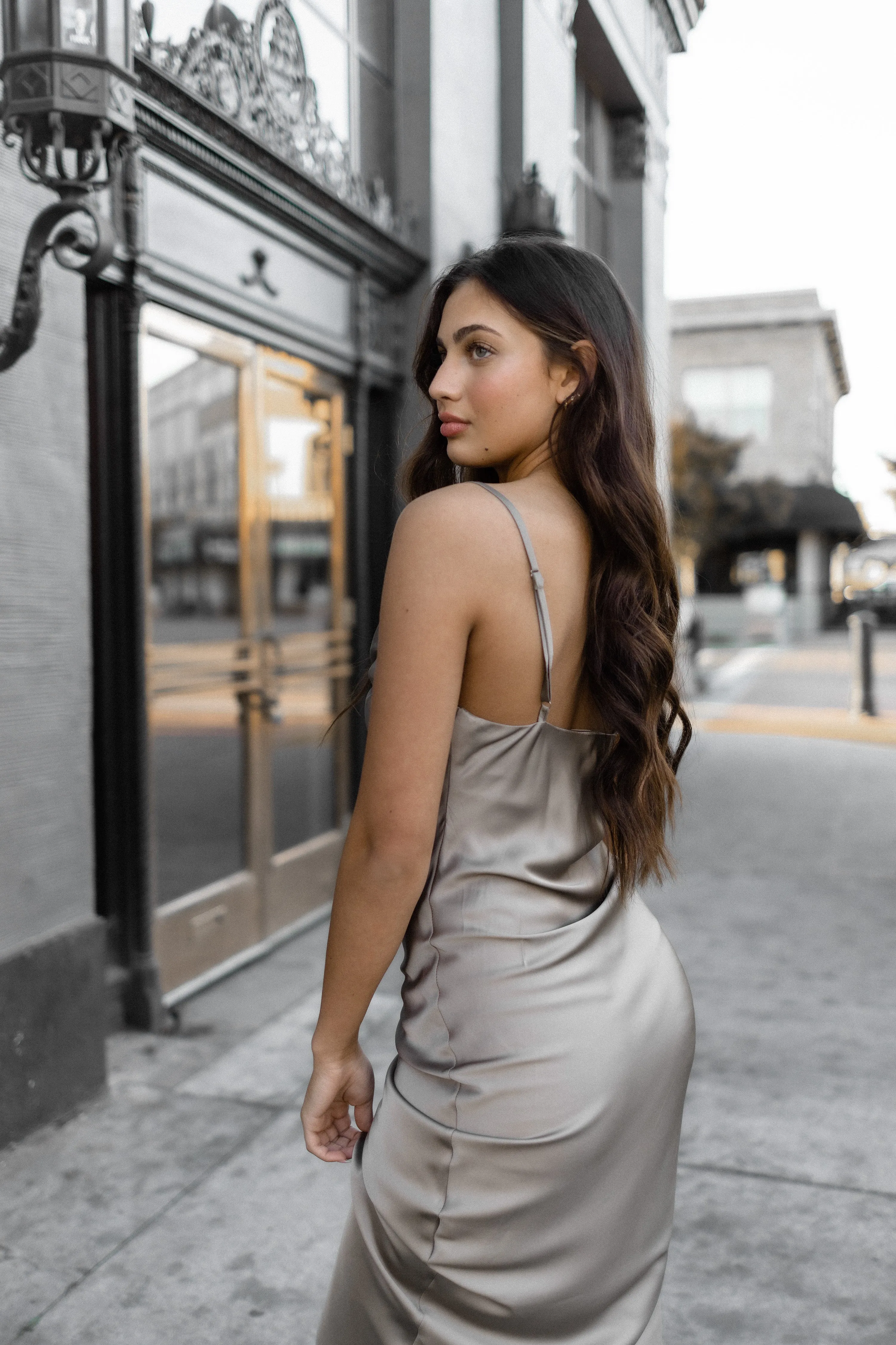 minimalist side drawstring midi