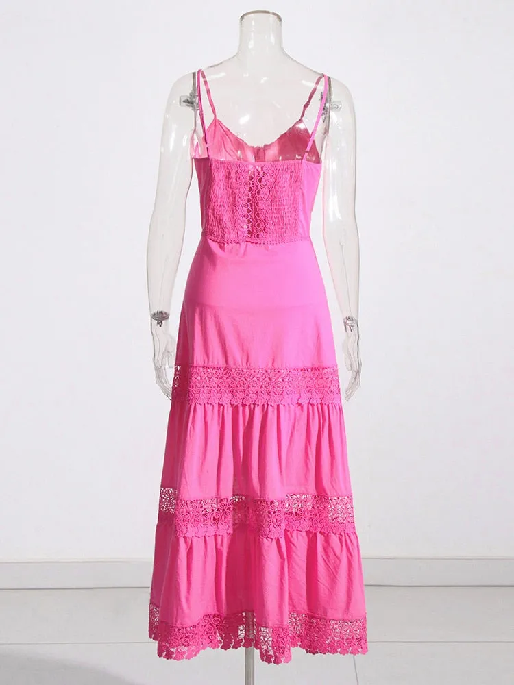 Minimalist Summer Dresses For Women Square Collar Sleeveless High Waist Folds Solid Dress Female Fashion Clothing