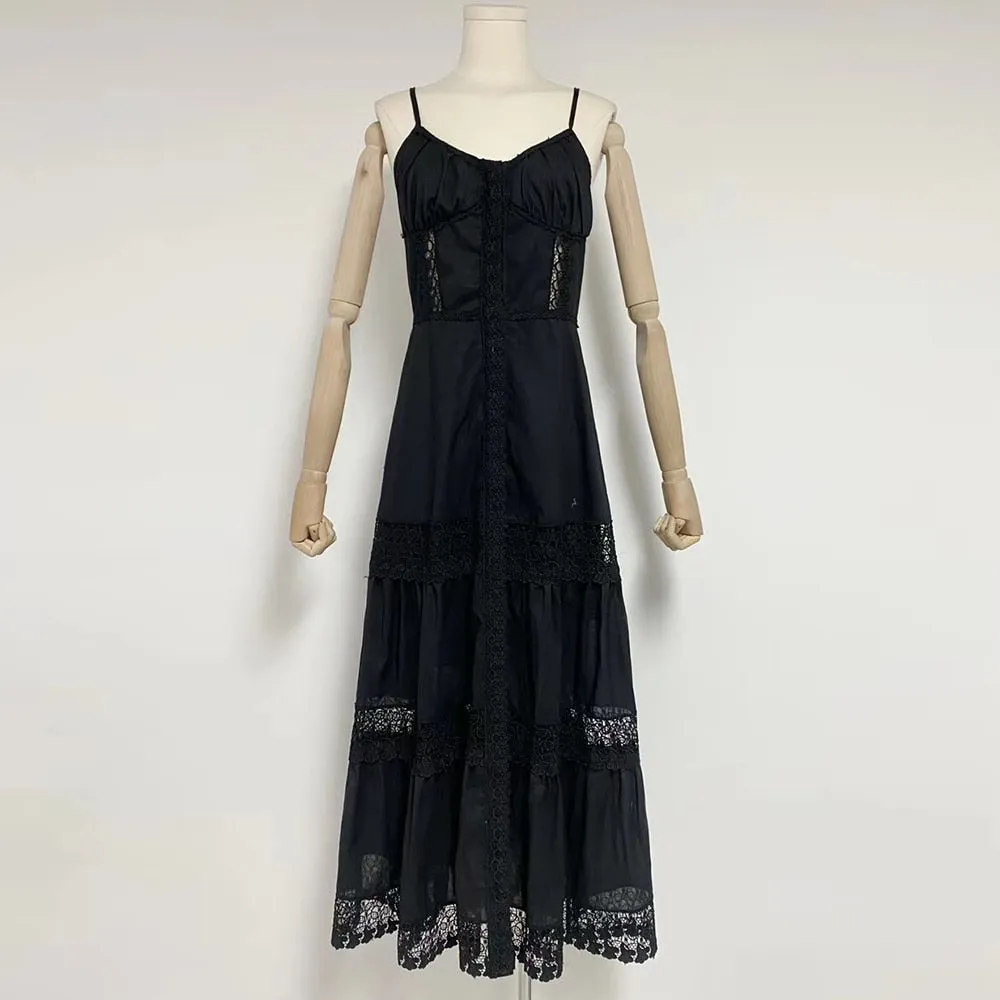 Minimalist Summer Dresses For Women Square Collar Sleeveless High Waist Folds Solid Dress Female Fashion Clothing