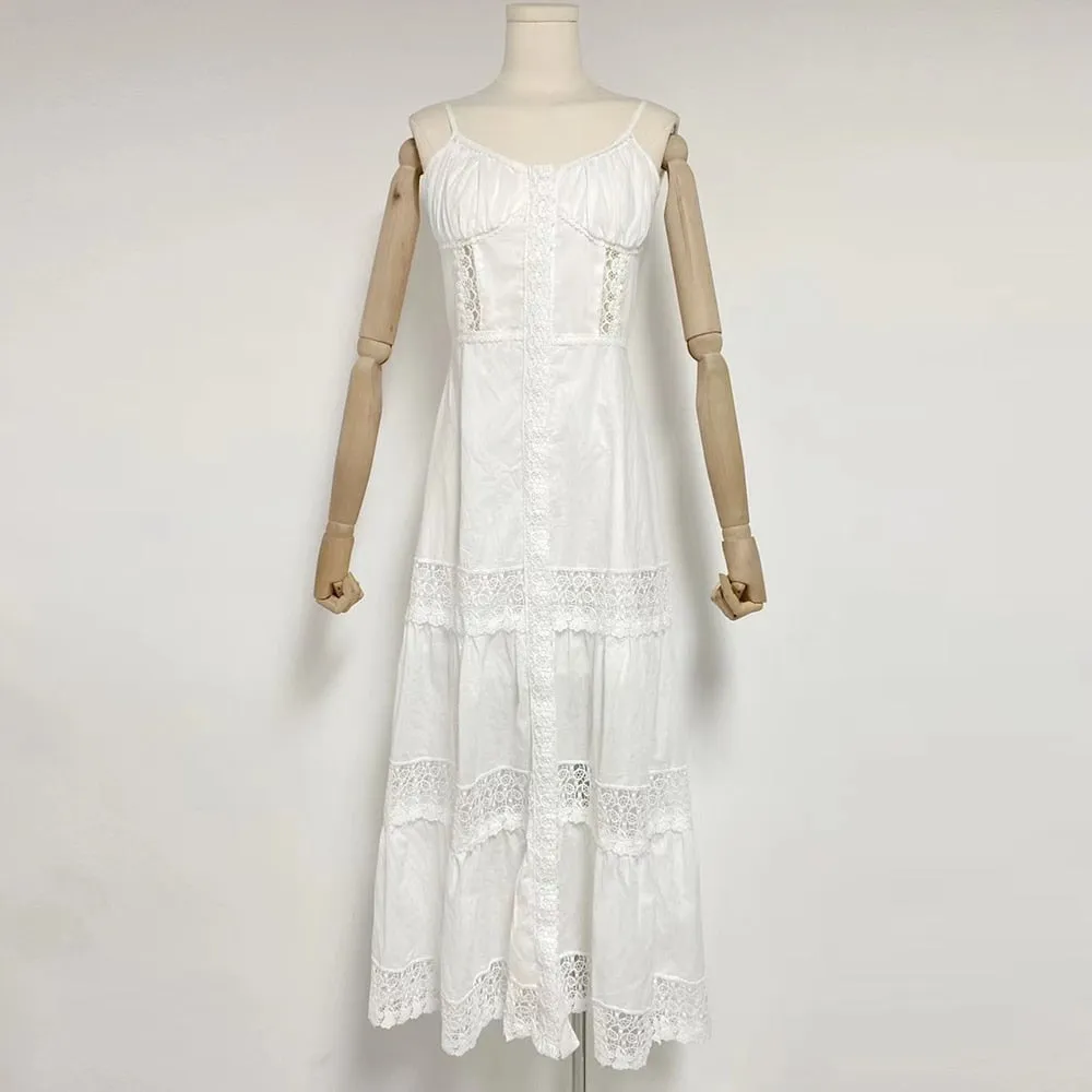 Minimalist Summer Dresses For Women Square Collar Sleeveless High Waist Folds Solid Dress Female Fashion Clothing