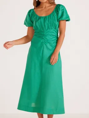 MINKPINK NALANI RUCHED MIDI DRESS
