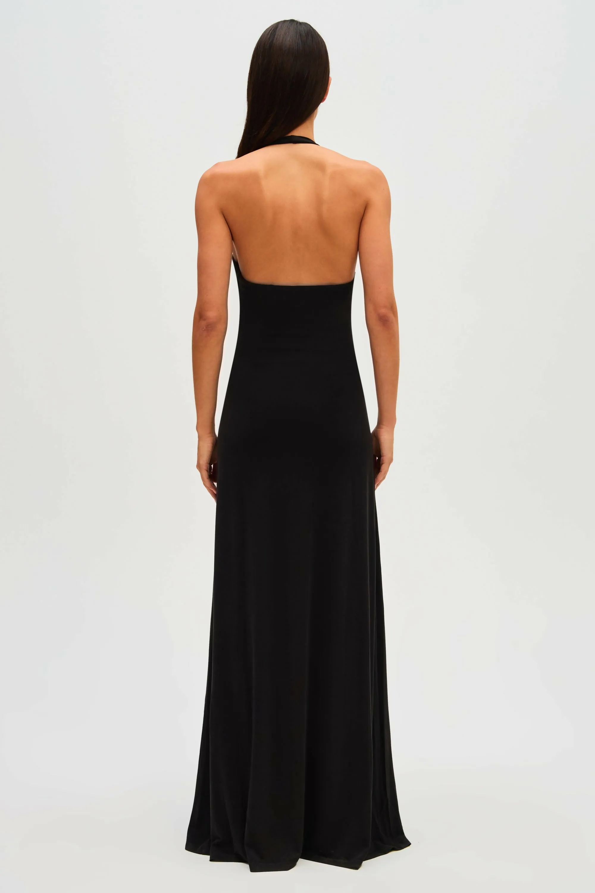 Misha Jennifer Cupro Black Maxi Dress