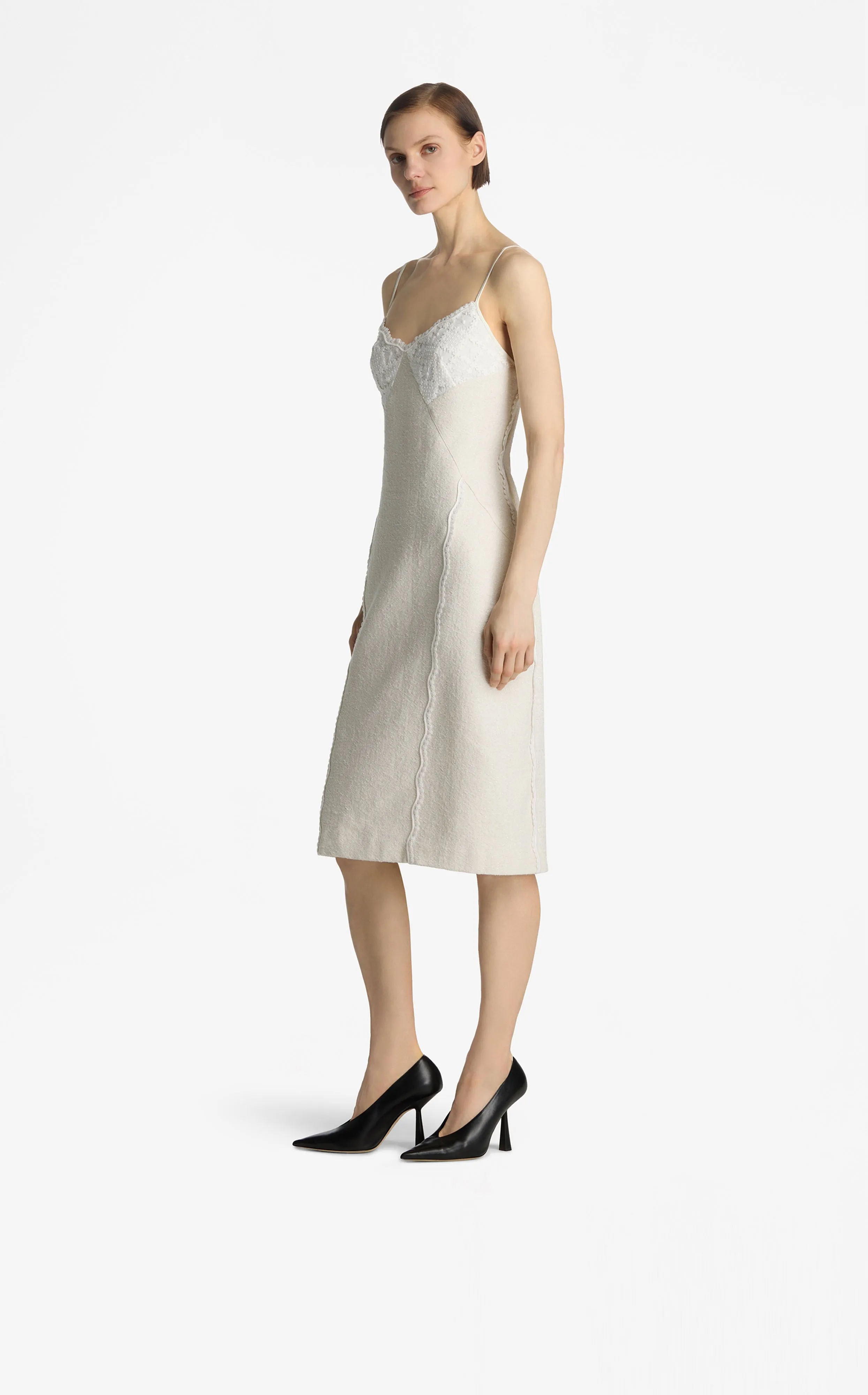 Mixed Media Slip Dress