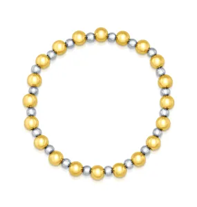 MIXED METAL BALL STRETCH BRACELET